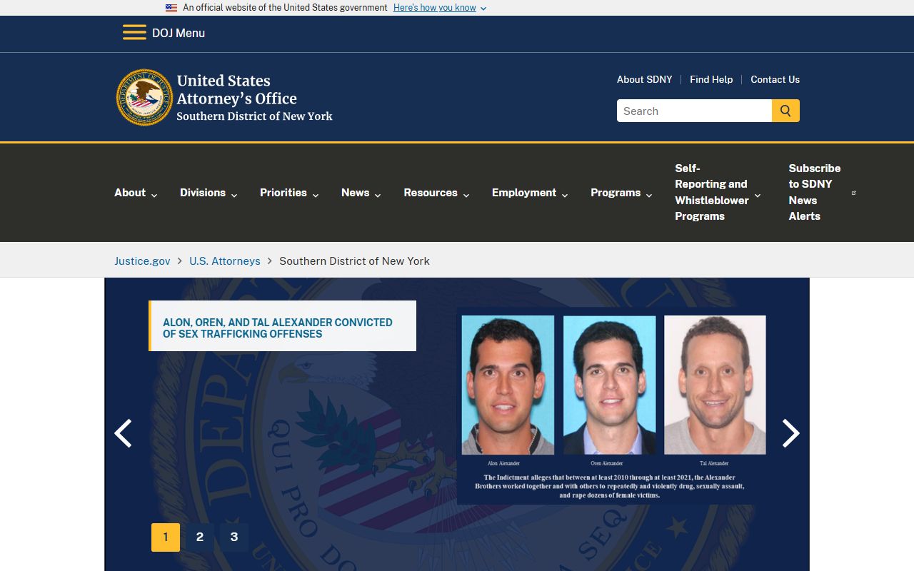 U.S. Attorney's Office Southern District of New York for New York County federal court records